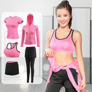 FDMF006-Frauen 5pcs Sport Anzüge Fitness Yoga Running Athletic Trainingsanzüge